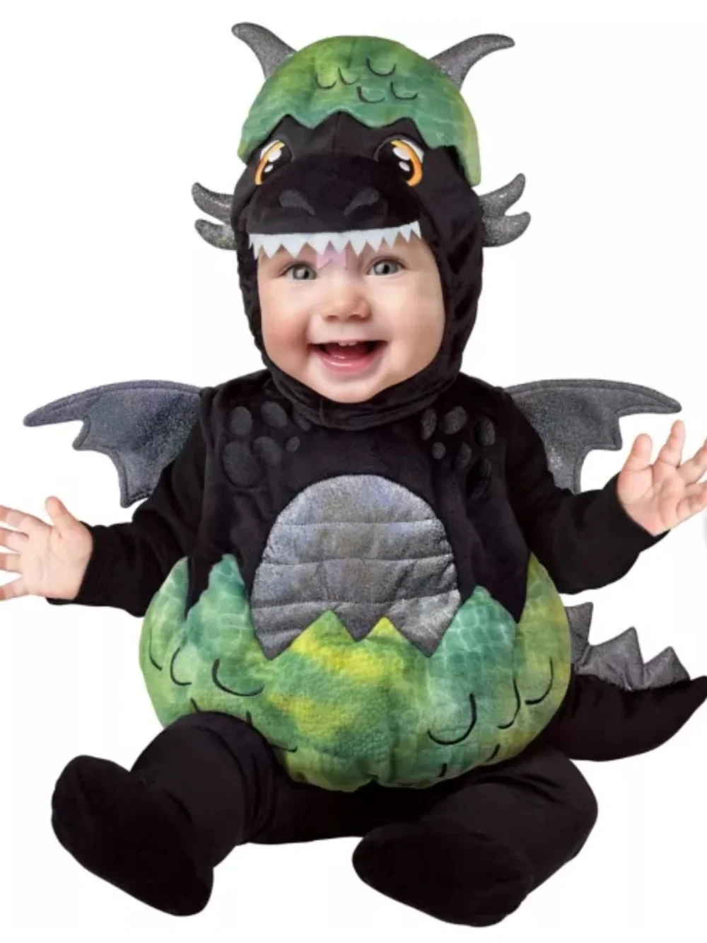 Spirit Green and Black Plush Dragon Toddler Costume